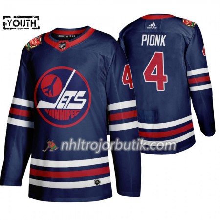 Barn Ishockey Winnipeg Jets tröja Neal Pionk 4 Adidas 2019 Heritage Classic Navy Authentic